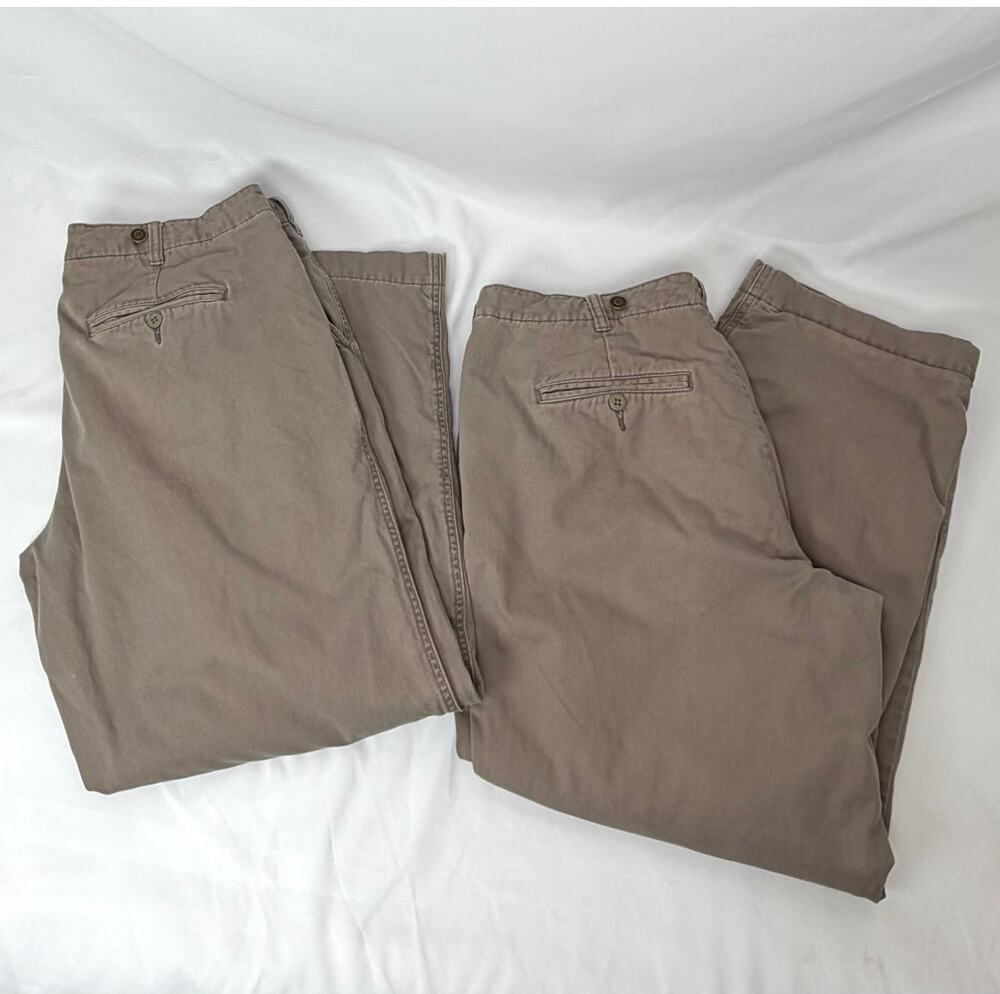 Lot of 2 Cabela's Flannel Lined Khaki Hunting Pants Men's 38x30 Heavy Duty